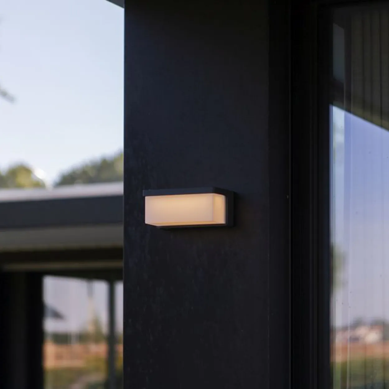 Lutec solar zelena vegglampe mørkegrå plastikk 220v