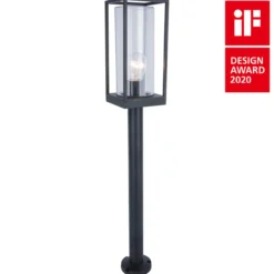 Lutec tradition flair lyktestolpe matt sort