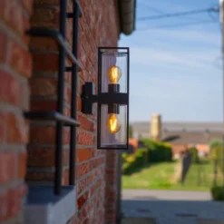 Lutec tradition flair vegglampe dobbel matt sort