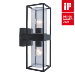 Lutec tradition flair vegglampe dobbel matt sort