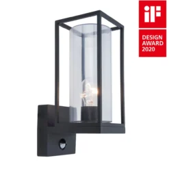 Lutec tradition flair vegglampe m/sensor matt sort