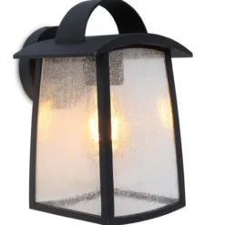 Lutec tradition kelsey vegglampe medium seedy glass matt sort