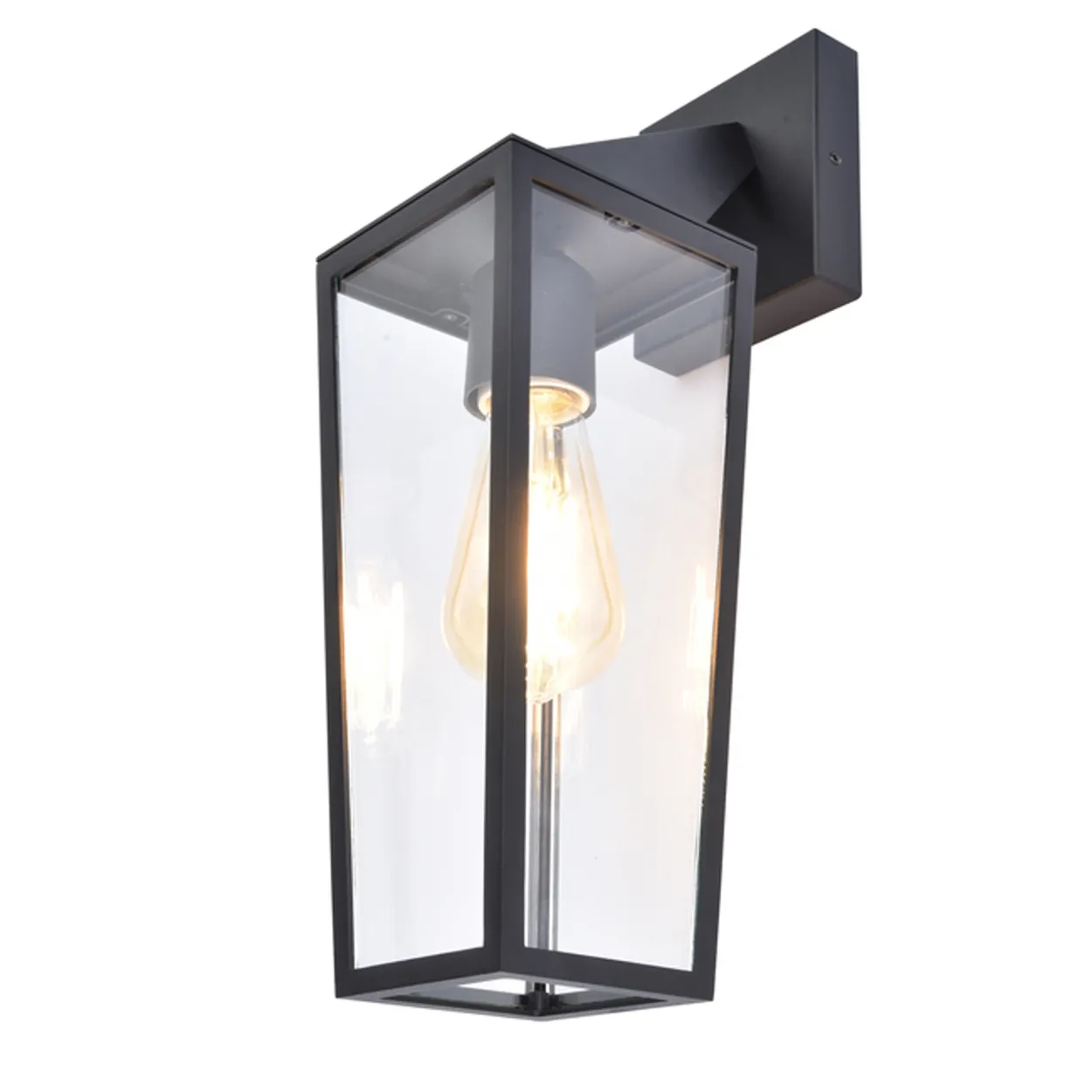 Lutec tradition pine vegglampe matt sort
