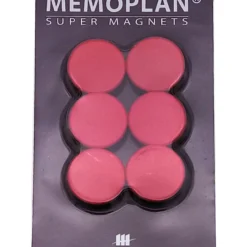 Millex memoplan magnet 6stk rød ø25mm