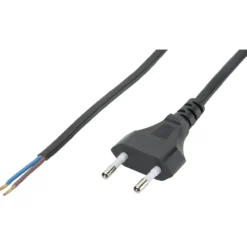 Nettkabel eurostøpsel pl 2x0.75mm2 - 3m sort
