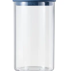Oppbevaringskrukke borosilikatglass 1900ml glasslokk blå