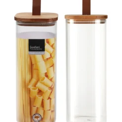 Oppbevaringskrukke borosilikatglass 1900ml akasietre-lokk