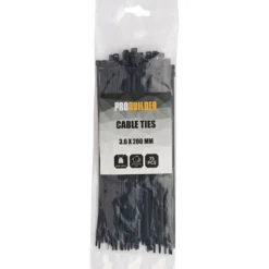 Probuilder kabelstrips 3,6x200mm 75stk sort