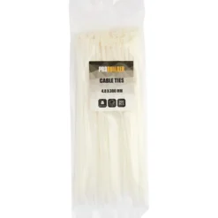 Probuilder kabelstrips 4,8x300mm 100stk hvit