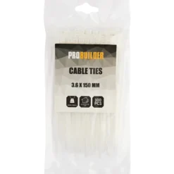 Probuilder kabelstrips 3,6x150mm 100stk hvit