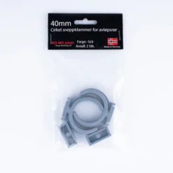 Rørklammer 40 mm grå plast 2pk.