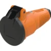 Skjøtekontakt m-jord pvc orange