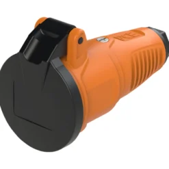 Skjøtekontakt m-jord pvc orange