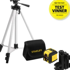 Stanley cubix krysslinjelaser grønn med stativ og veske