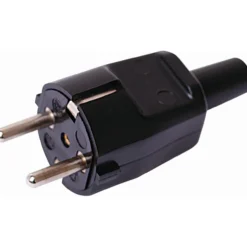 Støpsel m/jord pvc sort