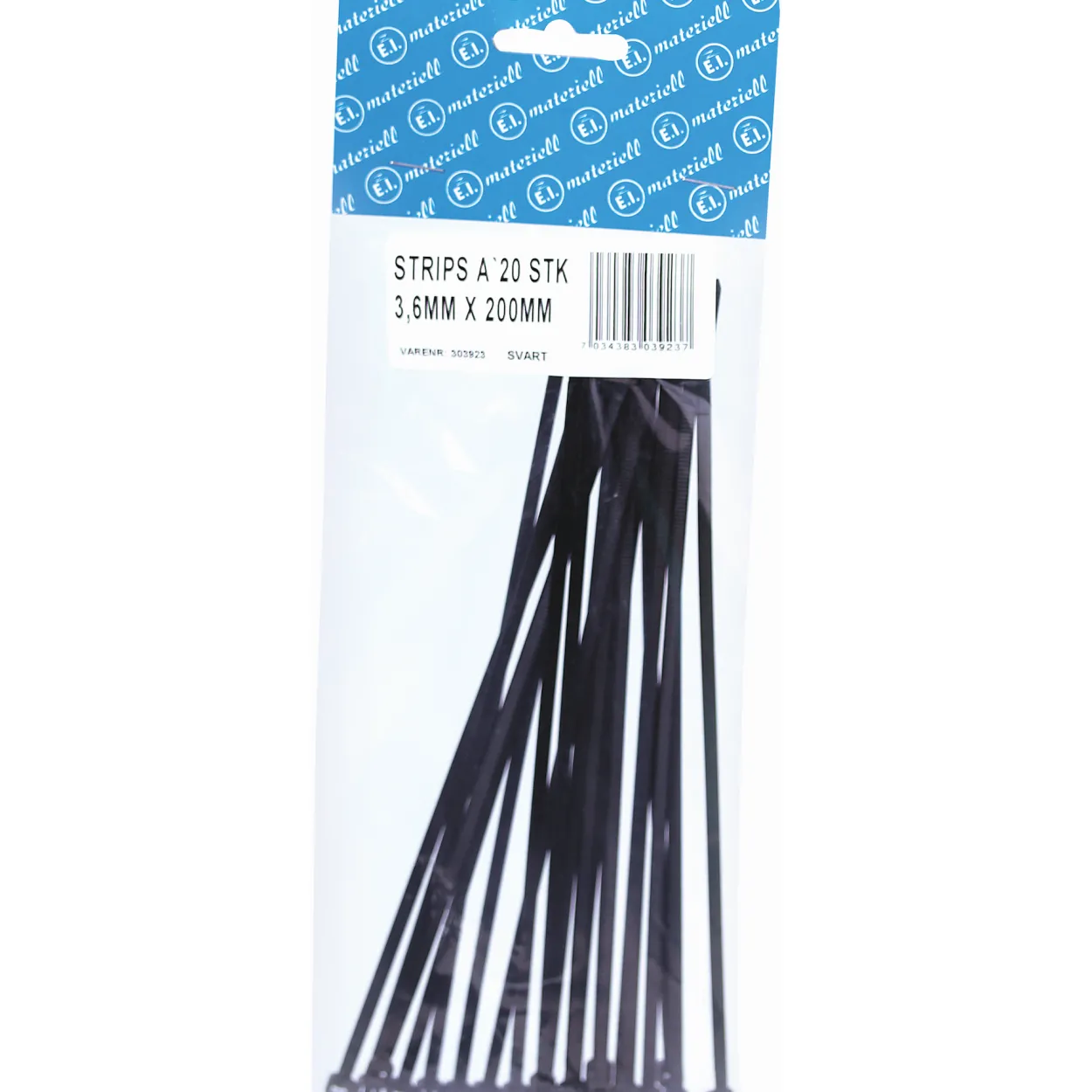 Strips 200x3.5mm 20stk sort