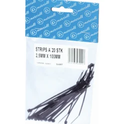 Strips 100x2.5mm 20 stk sort