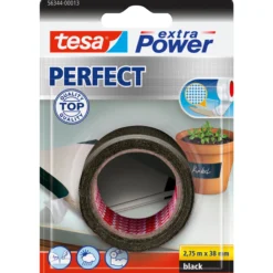 Tesa lerretstape 2.75m x 38mm sort