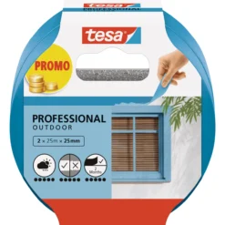 Tesa maskeringstape professional outdoor 25m x 25mm 2-pk