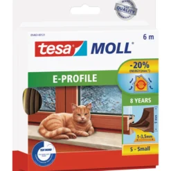 Tesa tetningslist e-profil 2-3,5mm 6m brun