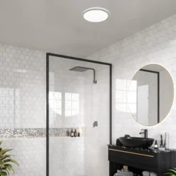 Trend elida plafond ip44 krom dimbar