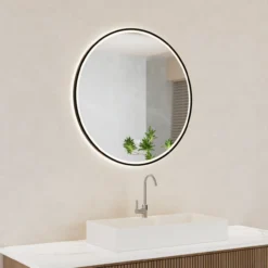 Trend moon lysspeil sort ø90 cm
