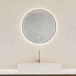 Trend moon lysspeil sort ø70 cm