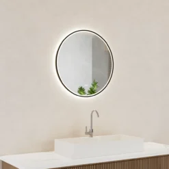 Trend moon lysspeil sort ø70 cm