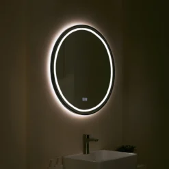 Trend moon lysspeil sort ø80 cm