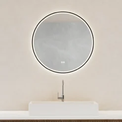 Trend moon lysspeil sort ø80 cm