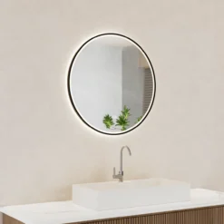 Trend moon lysspeil sort ø80 cm