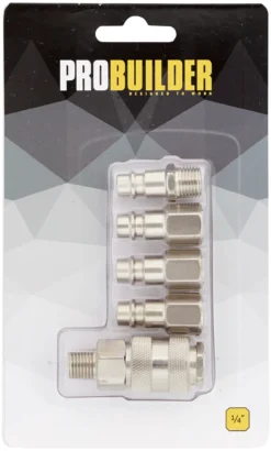 Trykkluft koplingsett 5 deler 1/4"