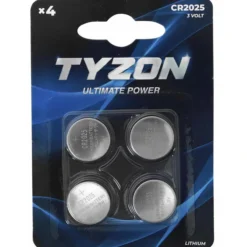 Tyzon cr2025 litium-batterier 4-pk