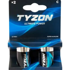 Tyzon 1,5 v c superalkalisk batteri 2-pk