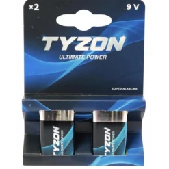 Tyzon 9 v superalkaliske batterier 2-pk.