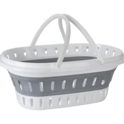 Vaskekurv foldbar pp 25l 58x38cm hvit/grå