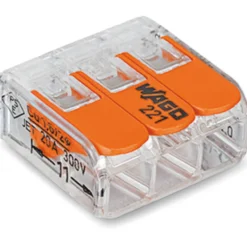 Wago 221-613 3-leder koblingsklemme transparent 5 stk