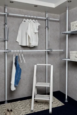Wenko alu-design stige med 2 trinn hvit