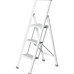 Wenko alu-design stige med 3 trinn hvit