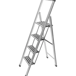 Wenko alu-design stige med 4 trinn satin