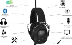 Wolf headset pro hørselvern bluetooth/dab+